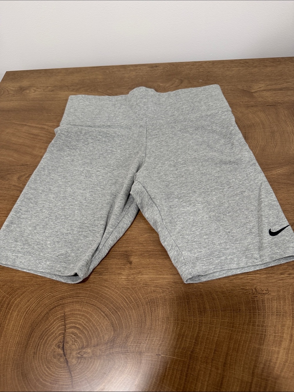 Nike Kids Light Gray Stretch Bike Shorts with Swoosh